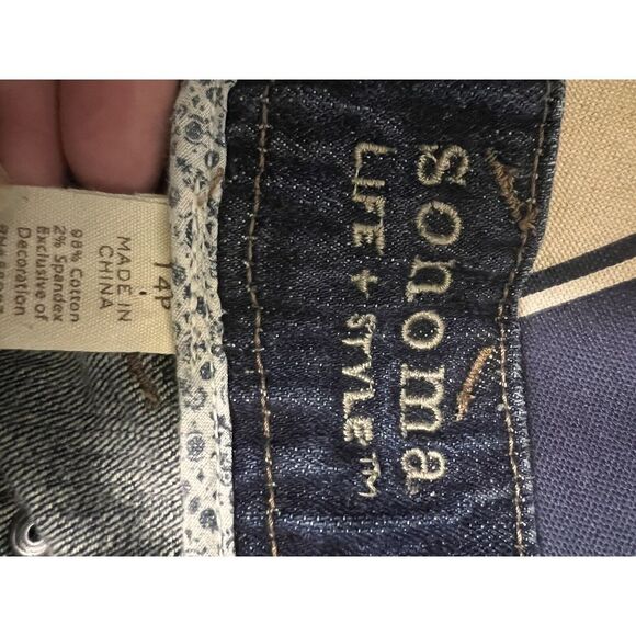 Sonoma Jeans Womens 14P Blue Straight Medium Wash 14 Petite Mid Rise 35x26 BQB-C - Picture 3 of 7